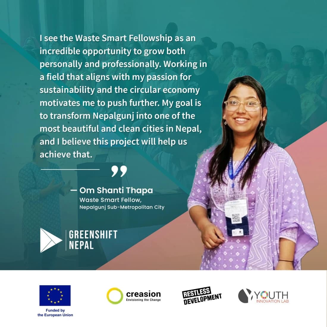 Empowering Waste Management through Youth Leadership: Om Shanti Thapa's Journey as a Waste Smart Fellow in Nepalgunj