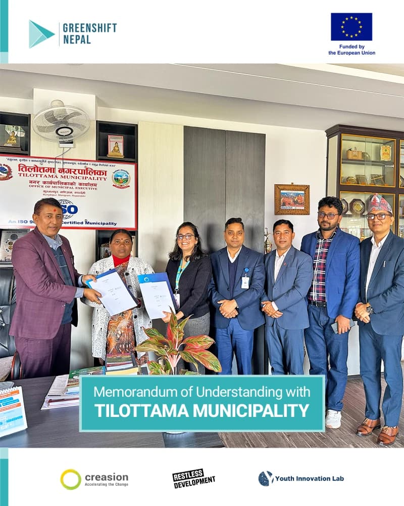 CREASION Partners with Tilottama Municipality to Advance Circular Economy through Youth Engagement