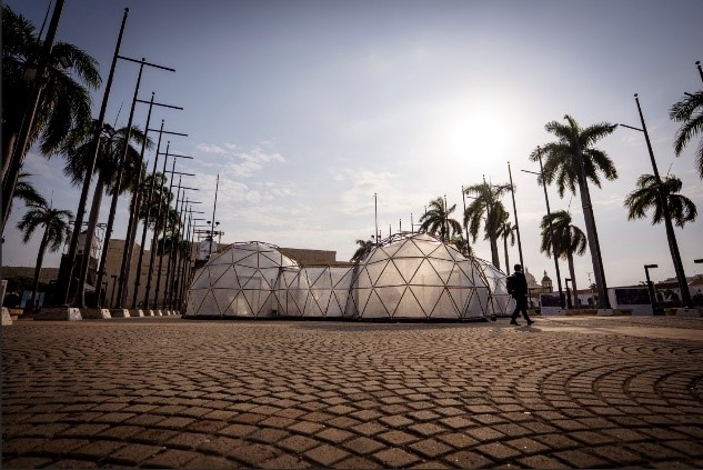 Figure 2: Pollution Pods that simulate real-world air pollution by CCAC (Climate and Clean Air Coalition)