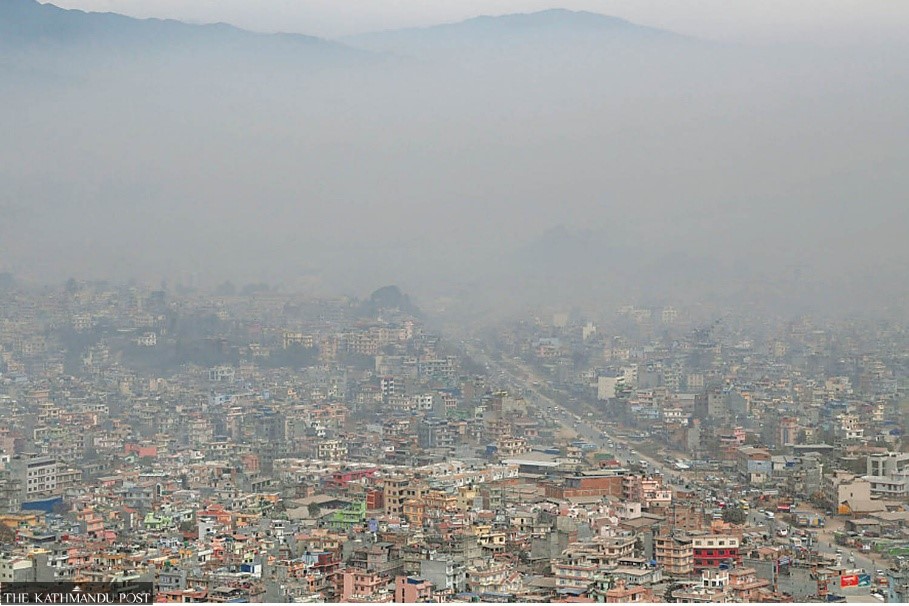 Figure 1: Air pollution in Kathmandu (Credit: The Kathmandu Post)